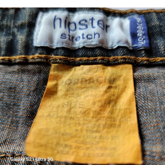 Jordache Hipster Stretch Jeans Vintage Front Zip Only No Buttons Blue Size 13/14 - Picture 6 of 8